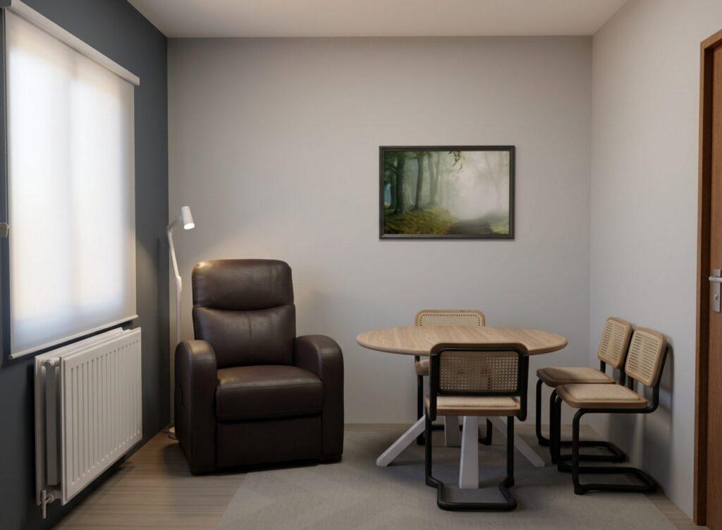 3D-ontwerp eetkamer Valencia, aangepast voor een oudere bewoner (eetkamer)