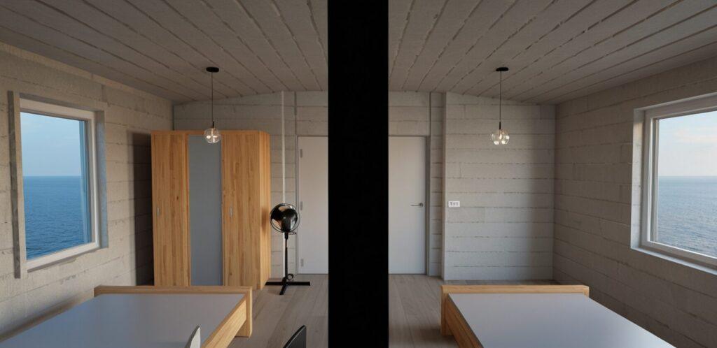 3D-ontwerp stacaravan door NederVal (slaapkamer), beeld 3